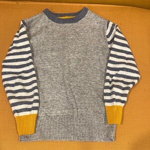 Cat & Jack Gray Sweater with Blue Striped Sleeves